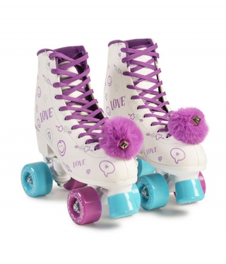 Kinder Rollschuhe LOVE mit Pompon 32-33